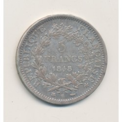 5 Francs Hercule - 1848 BB Strasbourg - argent - TB/TTB 2