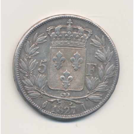5 Francs Charles X - 1827 I Limoges - TB+/TTB