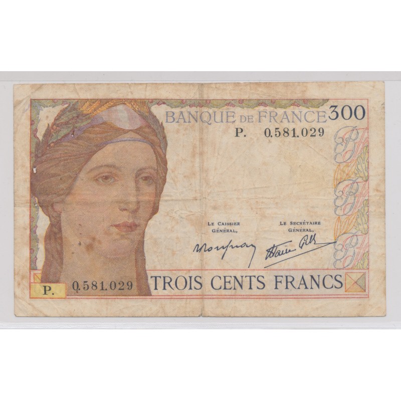300 Francs cérès - 1939 - Alphabet P - TB - N°0.581.029