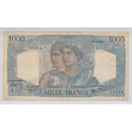 1000 Francs Minerve et hercule - 23.08.1945 - TTB