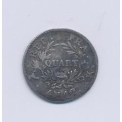 1/4 Franc - AN 12 K Bordeaux - Napoléon empereur - TB/TB+ 2