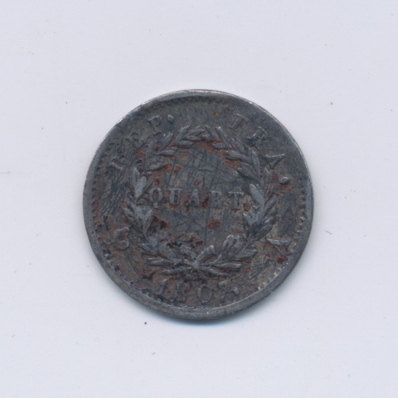 1/4 Franc - 1807 A Paris - Napoléon empereur - Tête nue - TTB/TTB+