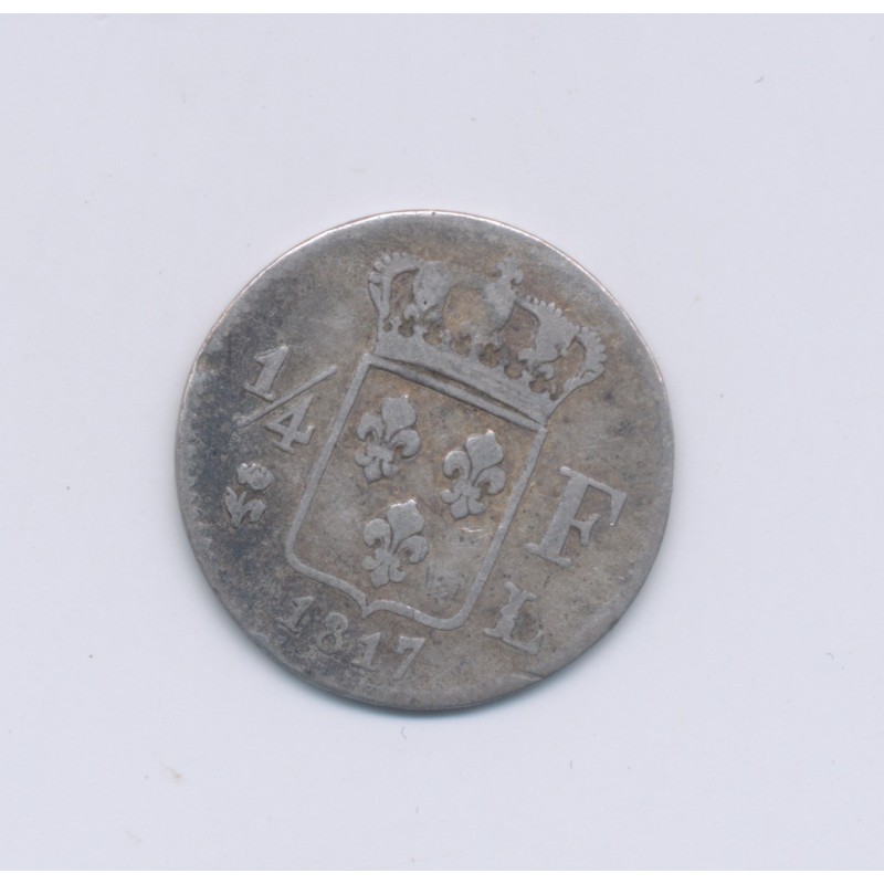 Louis XVIII - 1817 L Bayonne - 1/4 Franc - TB