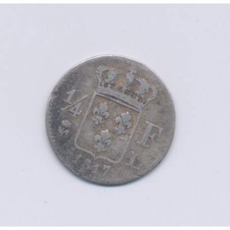 Louis XVIII - 1817 L Bayonne - 1/4 Franc - TB