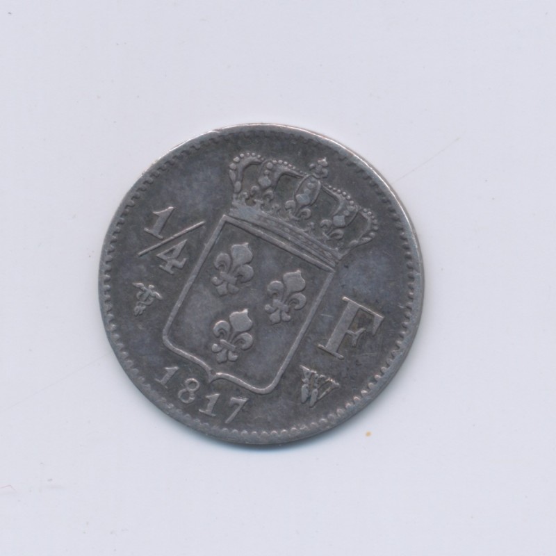 1/4 Franc - 1817 W Lille - Louis XVIII - TTB+
