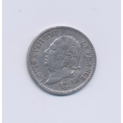 1/4 Franc - 1821 A Paris - Louis XVIII - TTB+