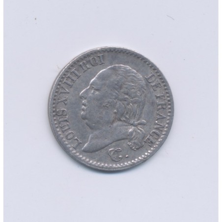 1/4 Franc - 1821 A Paris - Louis XVIII - TTB+