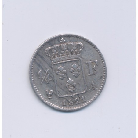 1/4 Franc - 1821 A Paris - Louis XVIII - TTB+
