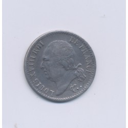 1/4 Franc - 1824 B Rouen - Louis XVIII - TTB/TTB+