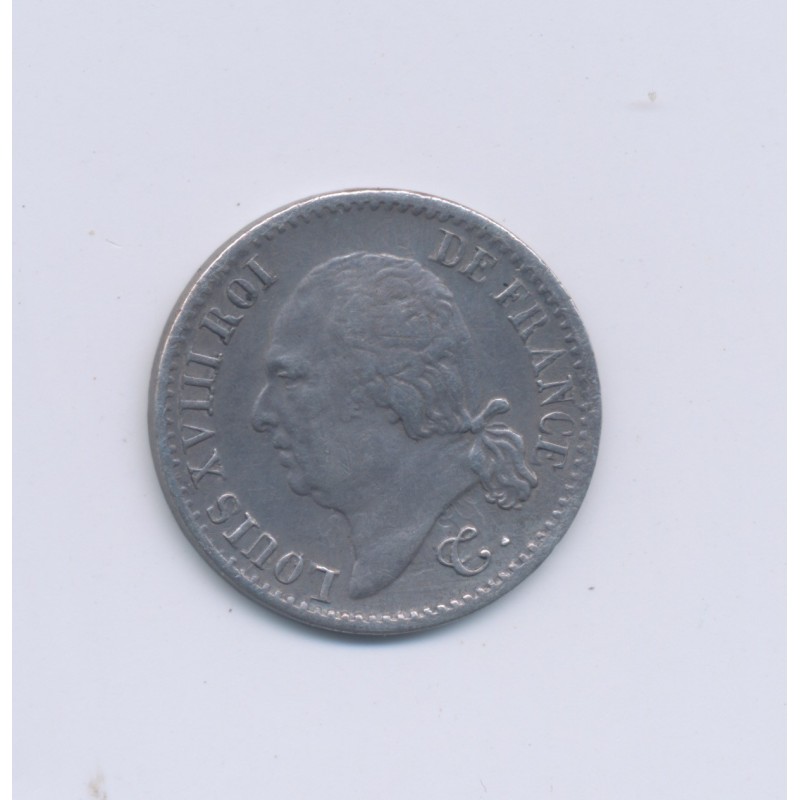 1/4 Franc - 1824 B Rouen - Louis XVIII - TTB/TTB+