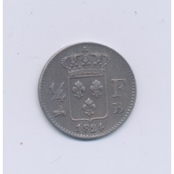 1/4 Franc - 1824 B Rouen - Louis XVIII - TTB/TTB+ 2