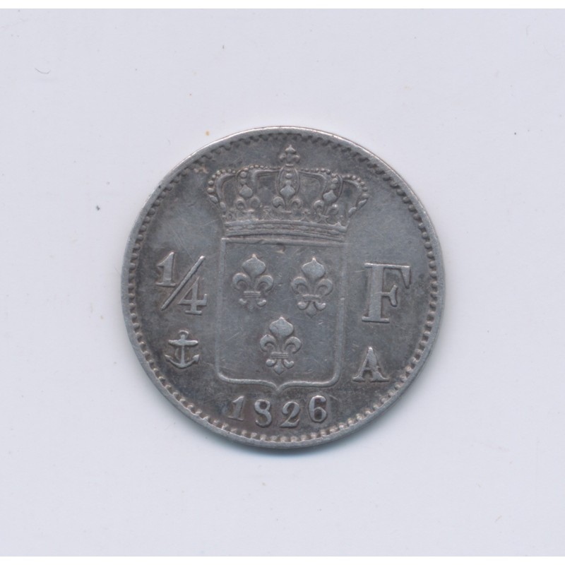 1/4 Franc - 1826 A Paris - Charles X - TTB+