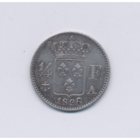 1/4 Franc - 1826 A Paris - Charles X - TTB+
