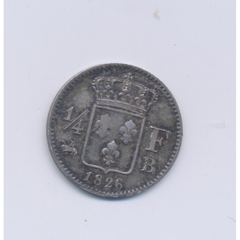1/4 Franc - 1826 B Rouen - Charles X - TTB+