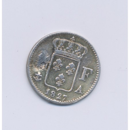 1/4 Franc - 1827 A Paris - Charles X - TB+