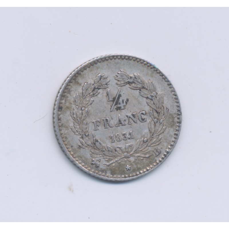 1/4 Franc - 1831 B Rouen - Louis philippe I - TTB+