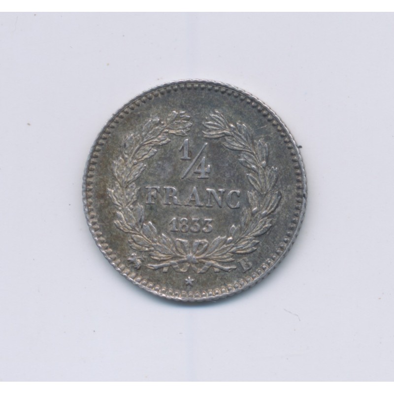 1/4 Franc - 1833 B Rouen - Louis philippe I - SUP