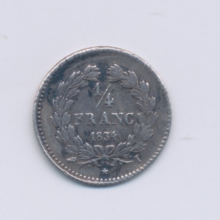 1/4 Franc - 1834 I Limoges - Louis philippe I - TTB