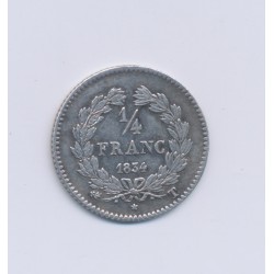 1/4 Franc - 1834 T Nantes - Louis philippe I - TTB+ 2