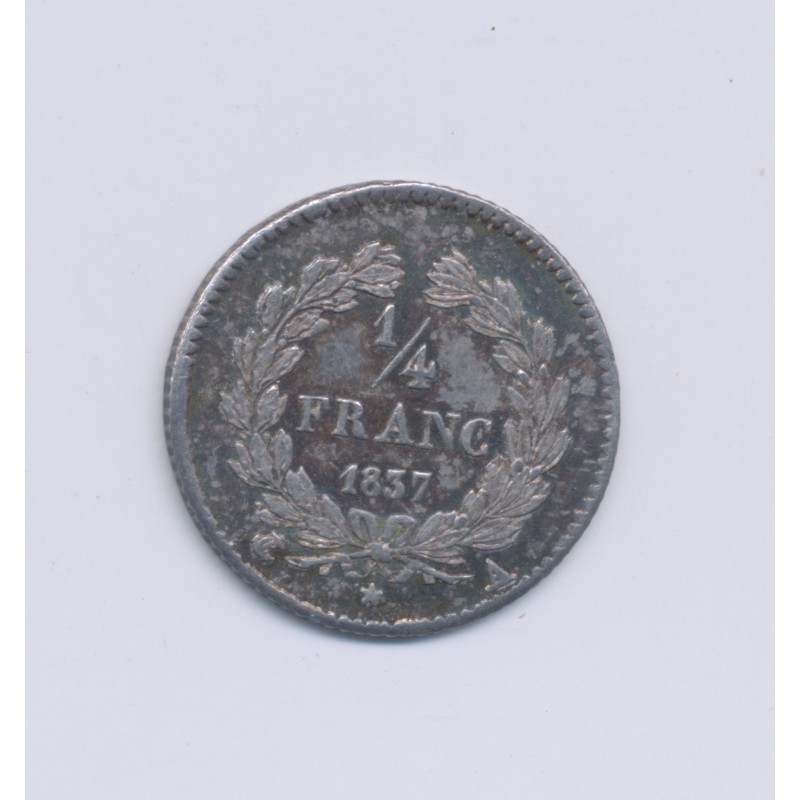 1/4 Franc - 1837 A Paris - Louis philippe I - SUP+