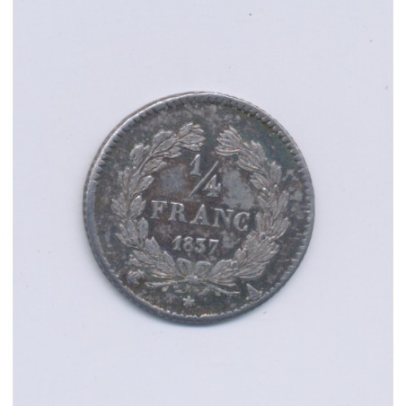 1/4 Franc - 1837 A Paris - Louis philippe I - SUP+