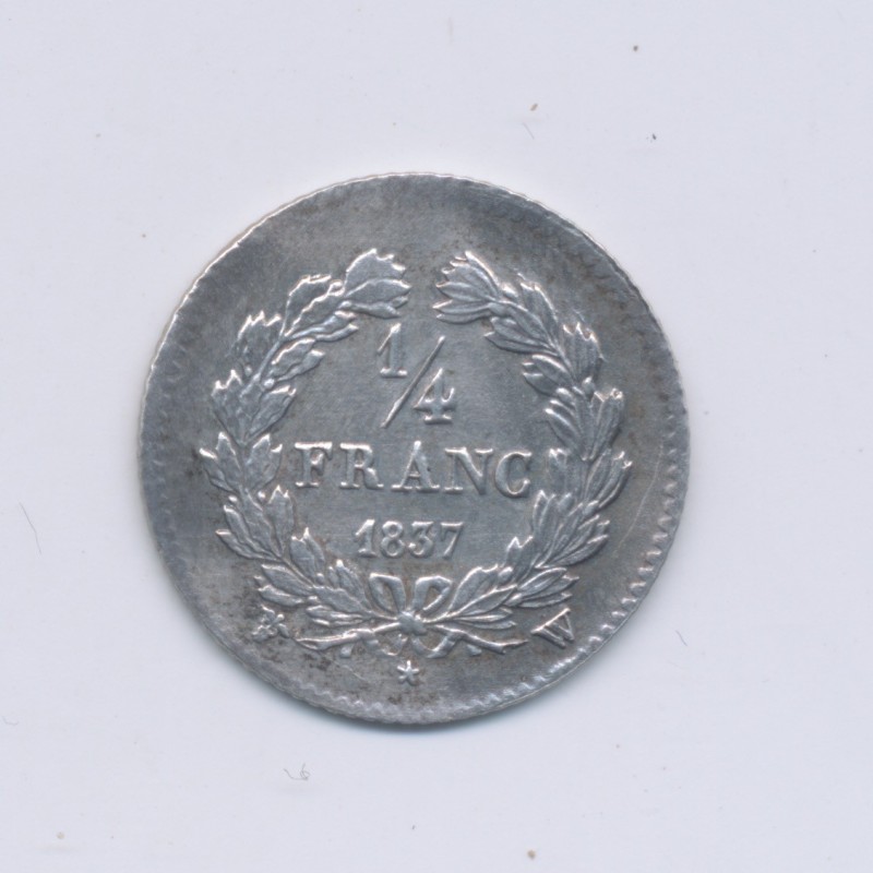 1/4 Franc - 1837 W Lille - Louis philippe I - SUP