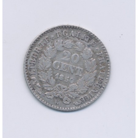 20 centimes Cérès - 1850 K Bordeaux - oreille basse - TB+