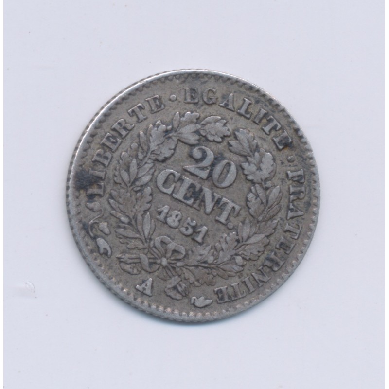20 centimes Cérès - 1851 A Paris - TTB