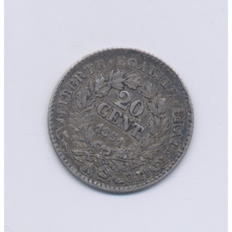 20 centimes Cérès - 1851 A Paris - TTB+