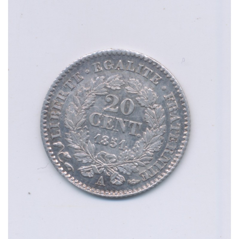 20 centimes Cérès - 1851 A Paris - SUP