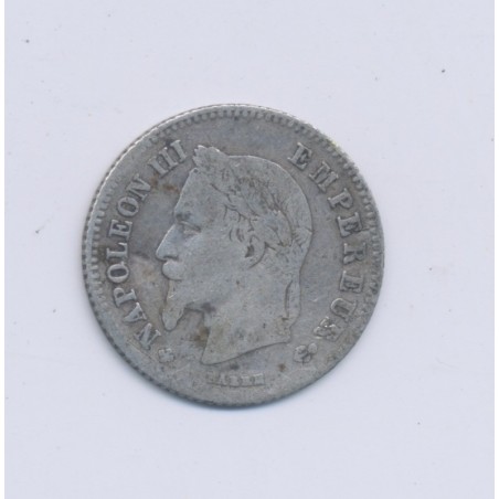 20 centimes Napoléon III - 1864 BB Strasbourg - Tête laurée - TB