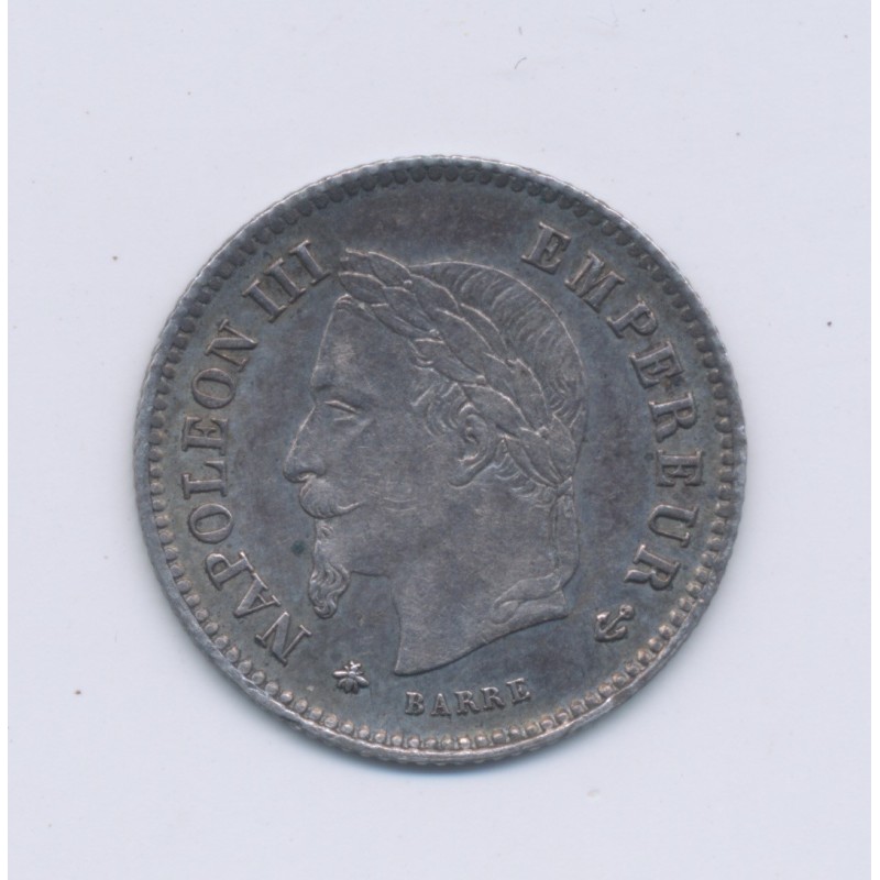 20 centimes Napoléon III - 1867 A Paris - Tête laurée - SUP+