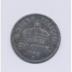 20 centimes Napoléon III - 1867 A Paris - Tête laurée - SUP+ 2