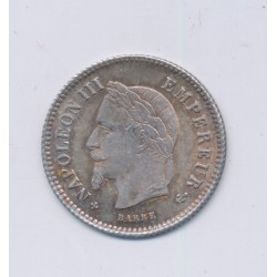 20 centimes Napoléon III - 1867 BB Strasbourg - Tête laurée - SUP+
