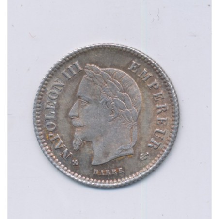 20 centimes Napoléon III - 1867 BB Strasbourg - Tête laurée - SUP+