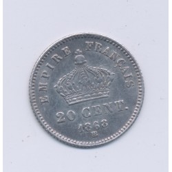 20 centimes Napoléon III - 1868 BB Strasbourg - Tête laurée - TTB+ 2