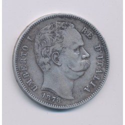 Italie - 5 Lire - 1878 R - Umberto I - TTB