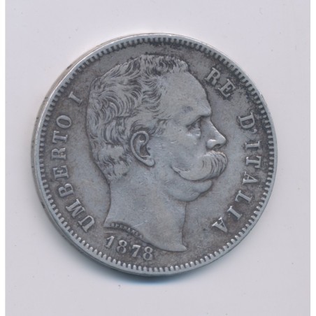 Italie - 5 Lire - 1878 R - Umberto I - TTB