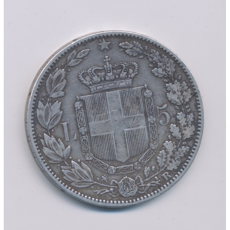 Italie - 5 Lire - 1878 R - Umberto I - TTB