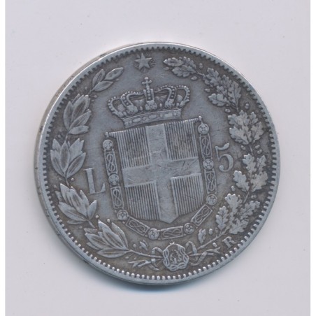 Italie - 5 Lire - 1878 R - Umberto I - TTB