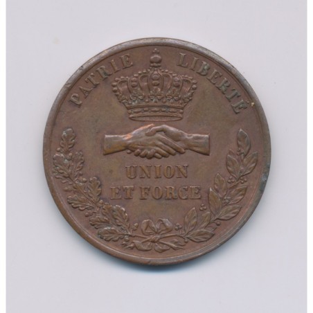Médaille - Fête nationale 1871 - Nantes - Anniversaire du 30 juillet 1850 - cuivre - 32mm - TTB+