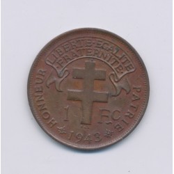 Afrique équatoriale Française libre - 1 Franc - 1943 - bronze - TTB+