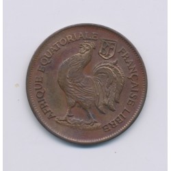 Afrique équatoriale Française libre - 1 Franc - 1943 - bronze - TTB+ 2