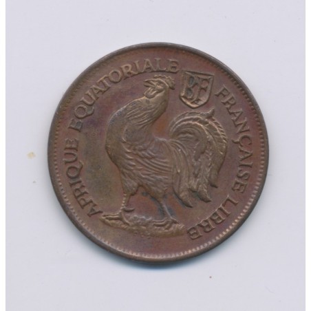 Afrique équatoriale Française libre - 1 Franc - 1943 - bronze - TTB+
