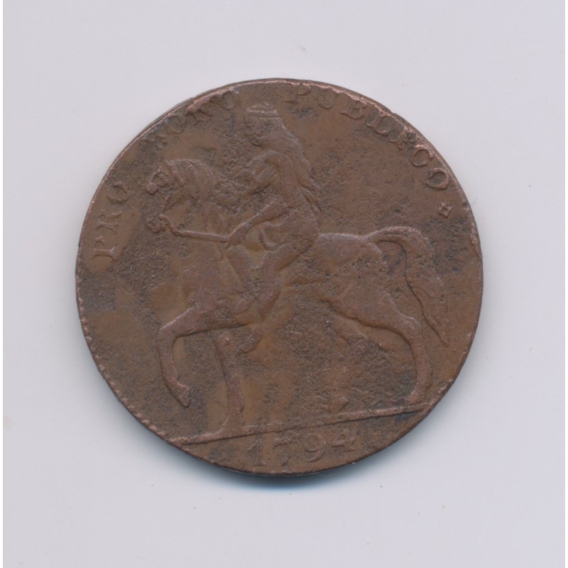 Angleterre - Token - 1/2 Penny Coventry - 1794 - cuivre - TB
