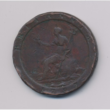 Angleterre - George III - Penny 1797 - cuivre - TB
