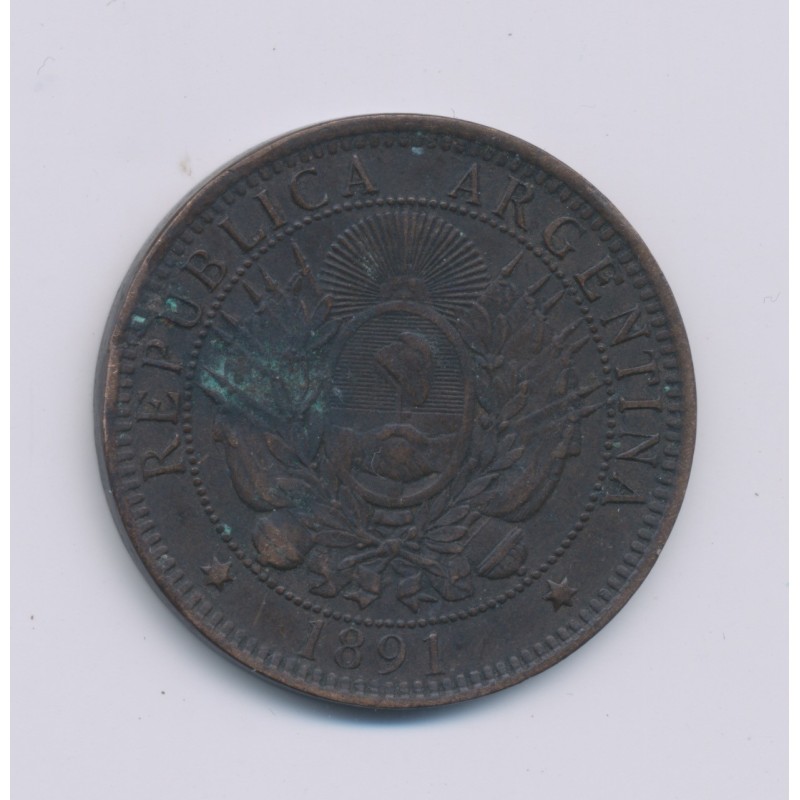 Argentine - 2 Centavos - 1891 - bronze - TTB