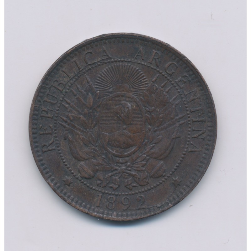 Argentine - 2 Centavos - 1892 - bronze - TTB