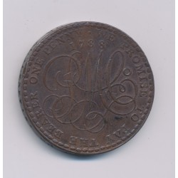 Angleterre - Token - Penny Anglesy Mines - 1788 - cuivre - TTB+