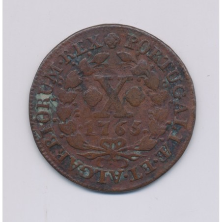 Portugal - 10 Reis - 1765 - Joseph I - cuivre - TB
